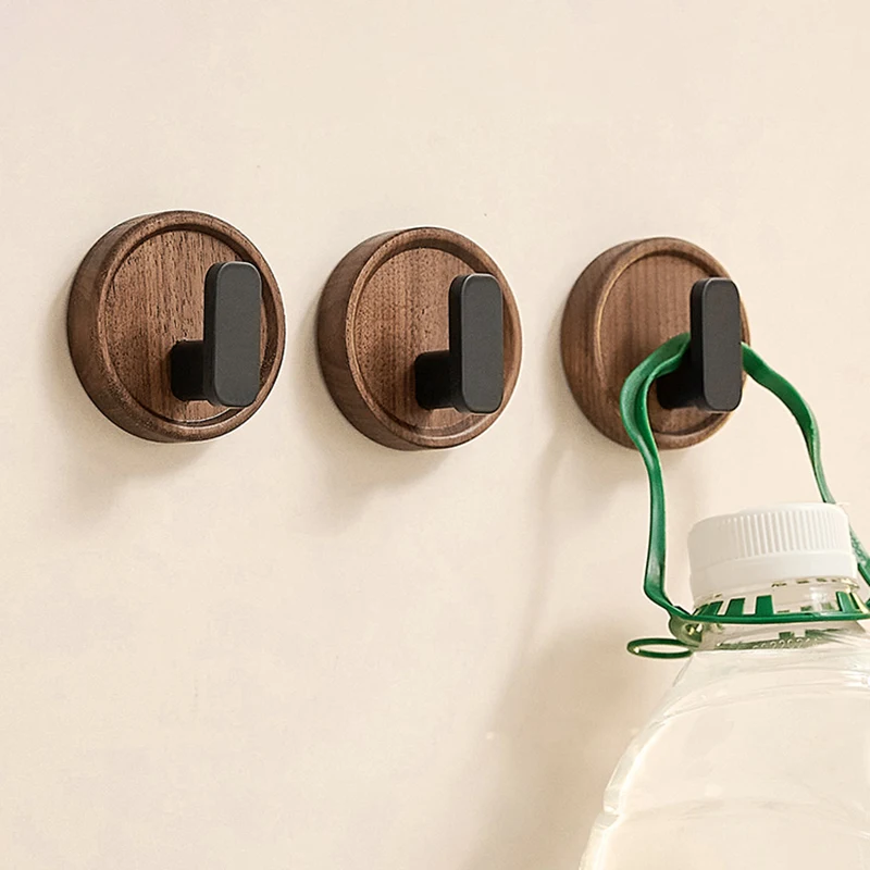 Natural Wood Wall Hooks, Minimalist Hat Hanger, Easy Install, Wall