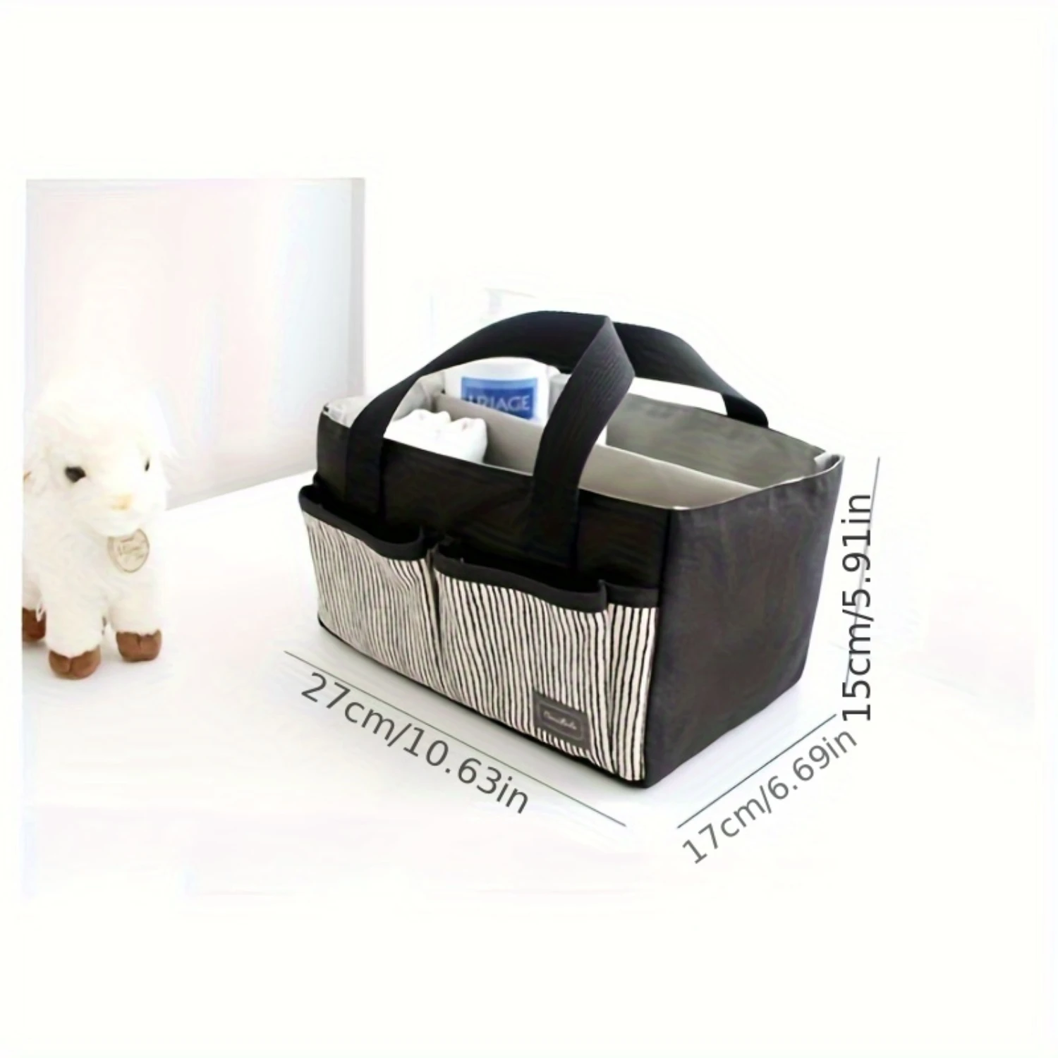 Diaper Caddy Organizer Basket, Portable Nursery Bin Tote Bag for Wipes, Bottles, Toys-Travel-Friendly Storage Solution!