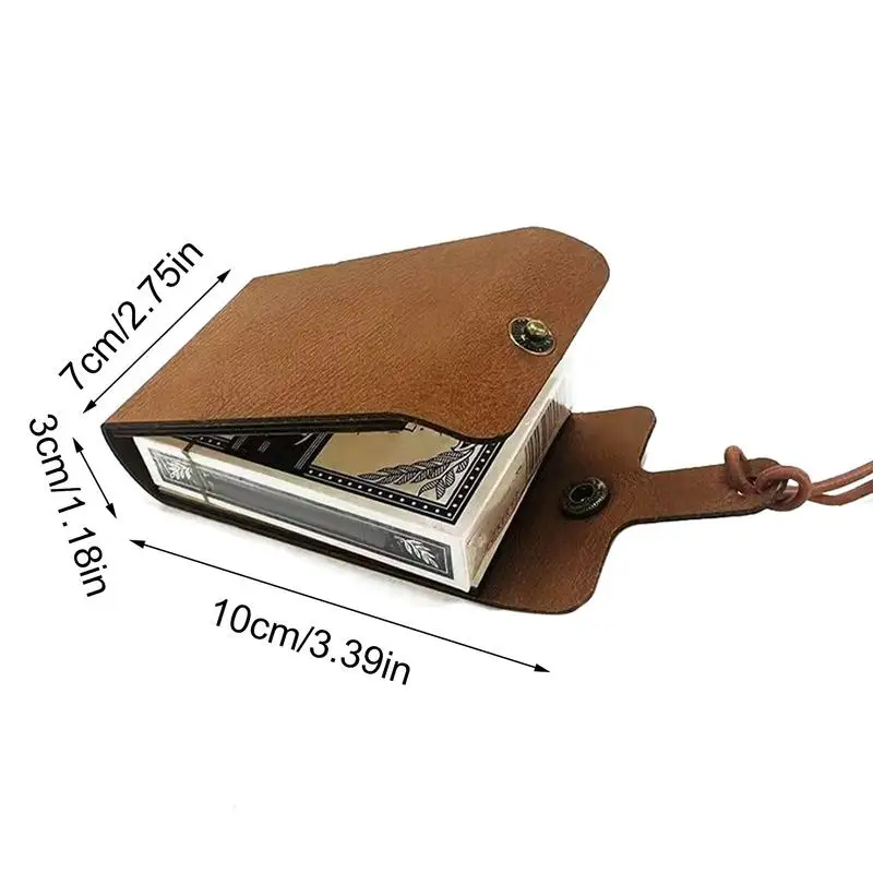 Folding Cribbage Board Game Set Fun Table Game with Wooden Board Faux Leather Case Classic Cribbage Game with Full Deck of Cards