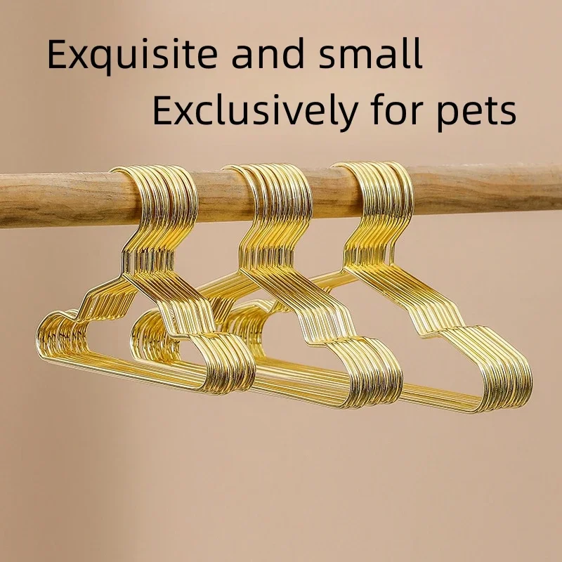 Pet Clothes hangers Small Metal Mini hangers For Teddy Dogs Cats Gold Puppet Doll Clothing racks Pet Shop pet clothes hangers