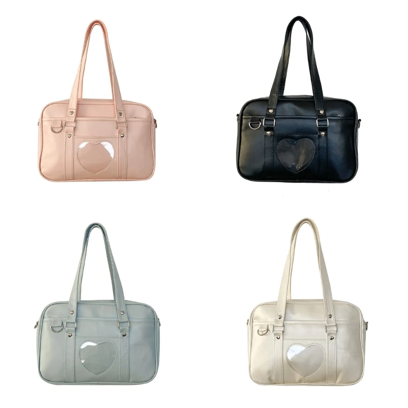 

Women PU Shoulder Bag Ita Bag Japanese Handbag Messengers Bag Large Capacity School Bag Animes Heart Crossbody Bag
