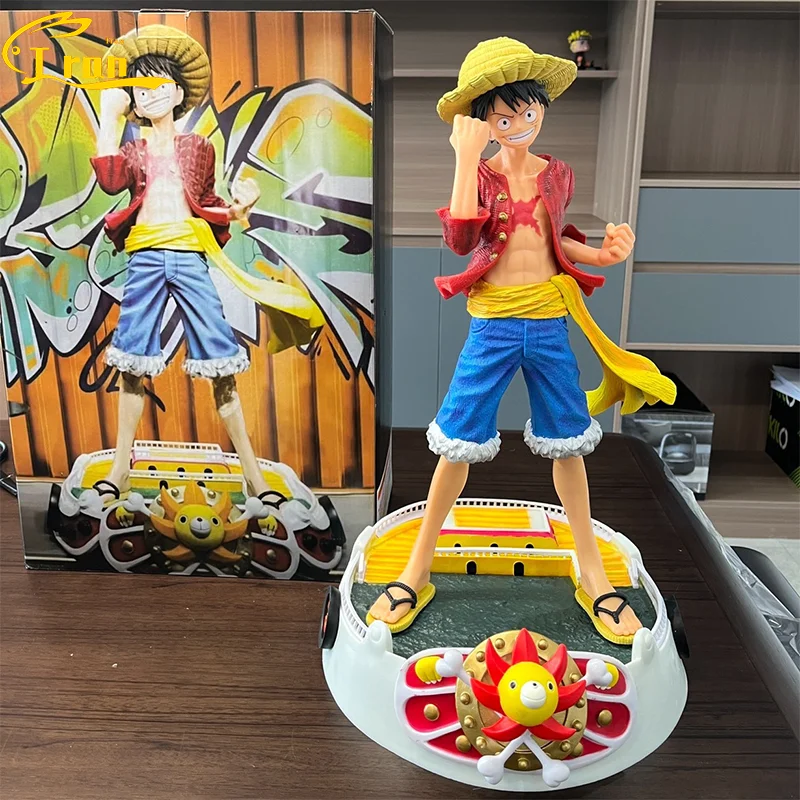 

One Piece King 50cm Sunshine Lufei Animation Peripheral Hand Action Figure With Base Desktop Decoration Car Model Toy