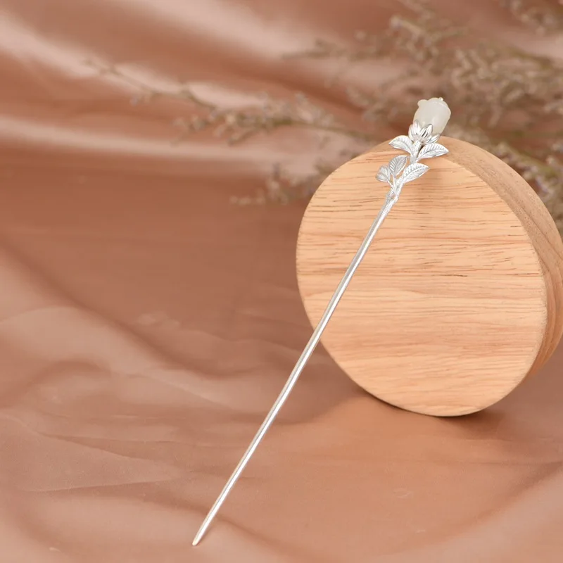 

Chinoiserie Silver Hairpin