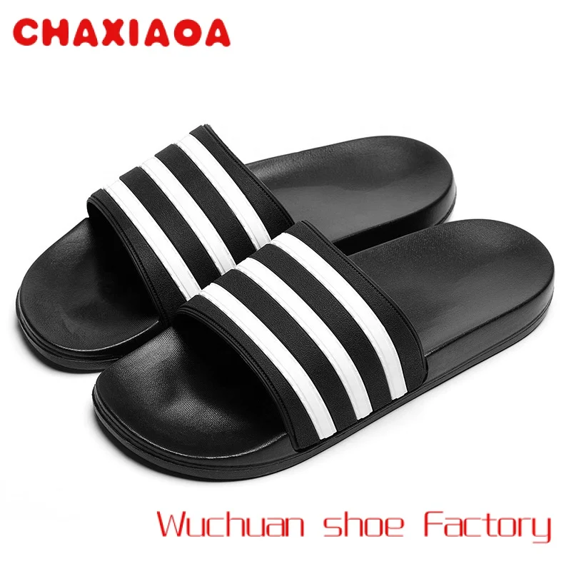 

Men's Slippers Women Slides Couple Flip Flops Soft Black and White Stripes Casual Summer Shoes Male Chaussures Femme