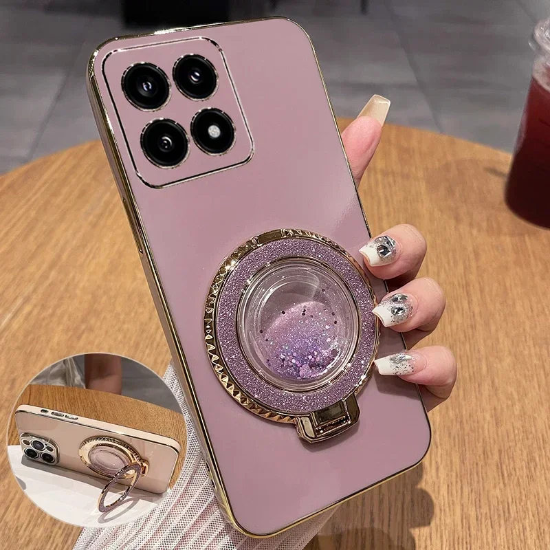 Quicksand Plating Silicone Holder Cover - Soft TPU Stand Shell