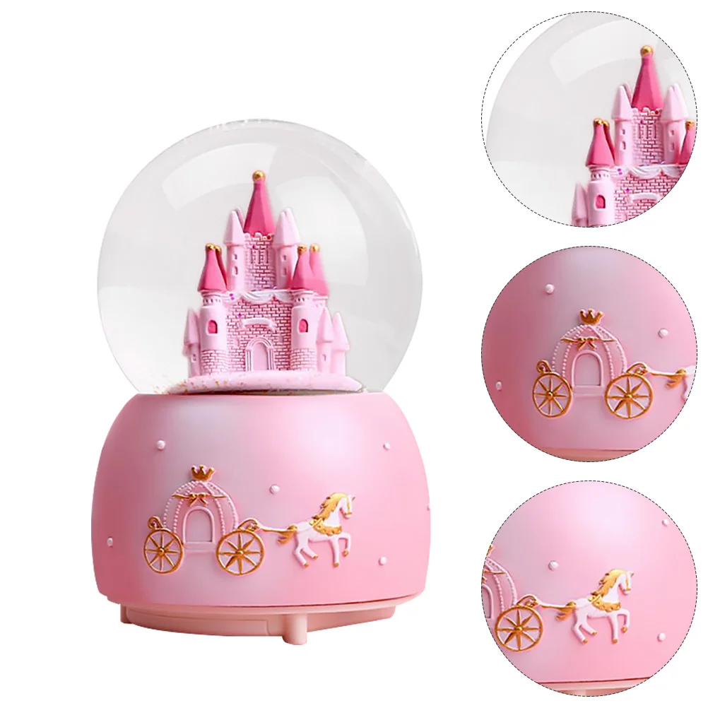 

1Pc Castle Music Crystal Ball Fashion Table Glass Snow Globe Snowfall Music Box