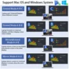 4K 60Hz USB C/USB 3.0 to Dual HDMI Dock Station DL6950 Chip DisplayLink Compatible with Windows macOS mac M1/M2 Android Chrome 6