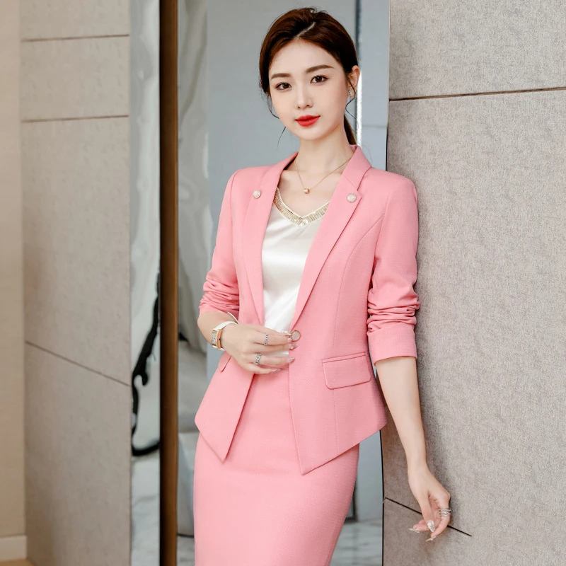 2023 Spring/Summer Female Elegant Women's Skirt Suit Pink