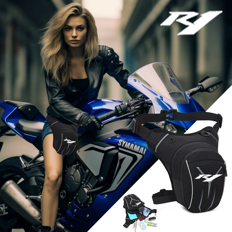 R1 LOGO Für Yamaha YZFR1 YZF R1 Motorrad Wasserdichte Drop Taille Bein Tasche Oberschenkel Gürtel Hüfte Bum Militärische Taktische Reise – Detail 12
