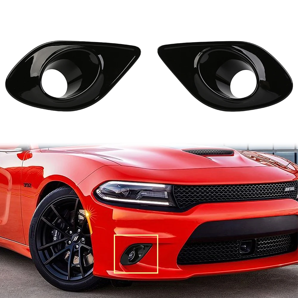 

Декоративная накладка на переднюю противотуманную фару для Dodge Charger 2015-2023, передние противотуманные фары, декоративные крышки, аксессуары для салона автомобиля, ABS
