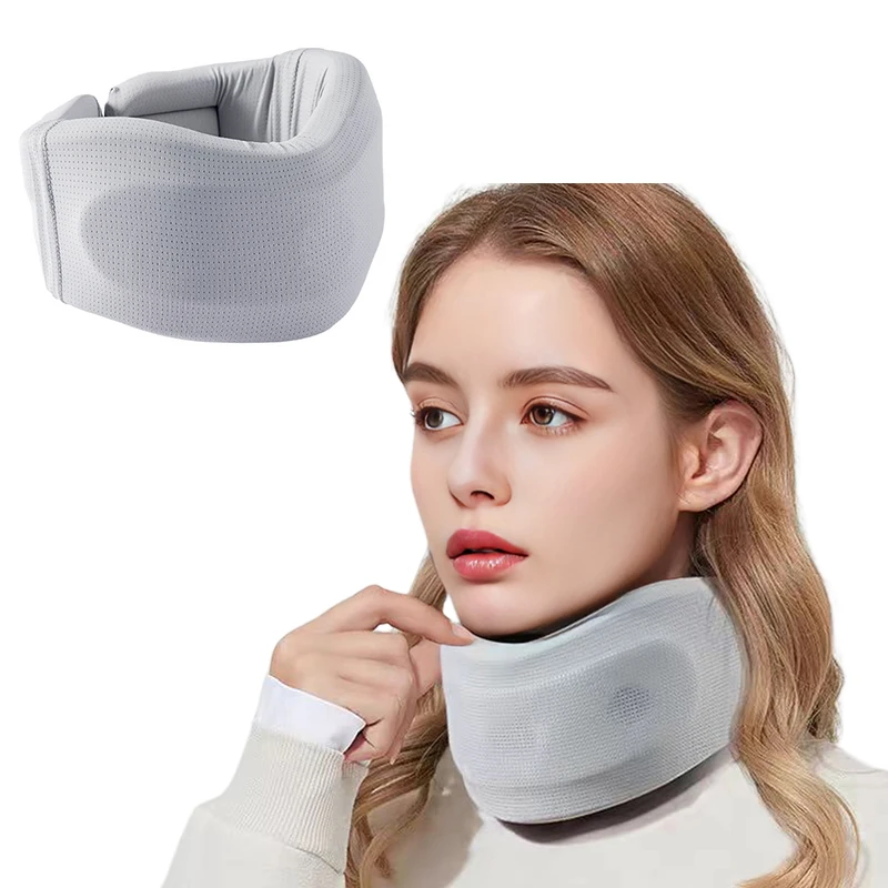 Ice Silk Neck Pillow Soft Breathable Collar Splint Stretcher Traction Muscle Relax Shoulder Massager Foldable Travel Pillow
