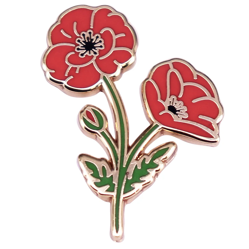 

A3369 Cartoon Red Flower Lapel Pins for Backpack Enamel Pin Brooch for Clothes Briefcase Manga Badges Fashion Decorations