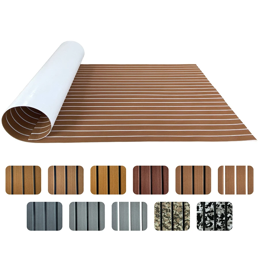 240*60 cm EVA Schaum Braun Nachahmung Teak Boot Boden Yacht Deck Anti Slip Pad Angeln RV Blatt starke Kleber Unterstützung – Detail 1