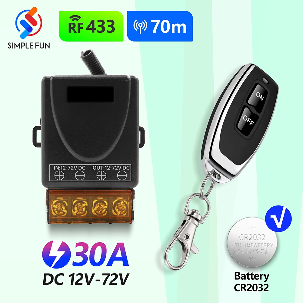 dstfuy Wireless Remote Switch 12V,1500M Meters Long Distance,DC 12V/24V/48V/72V /40A Relay RF Remote Control Switch for Water Pump Motor Lighting Farm Smart Switch Dstfuy Mini Wireless Switch,5V&frasl;12V&frasl;48V&frasl;10A Magnetic