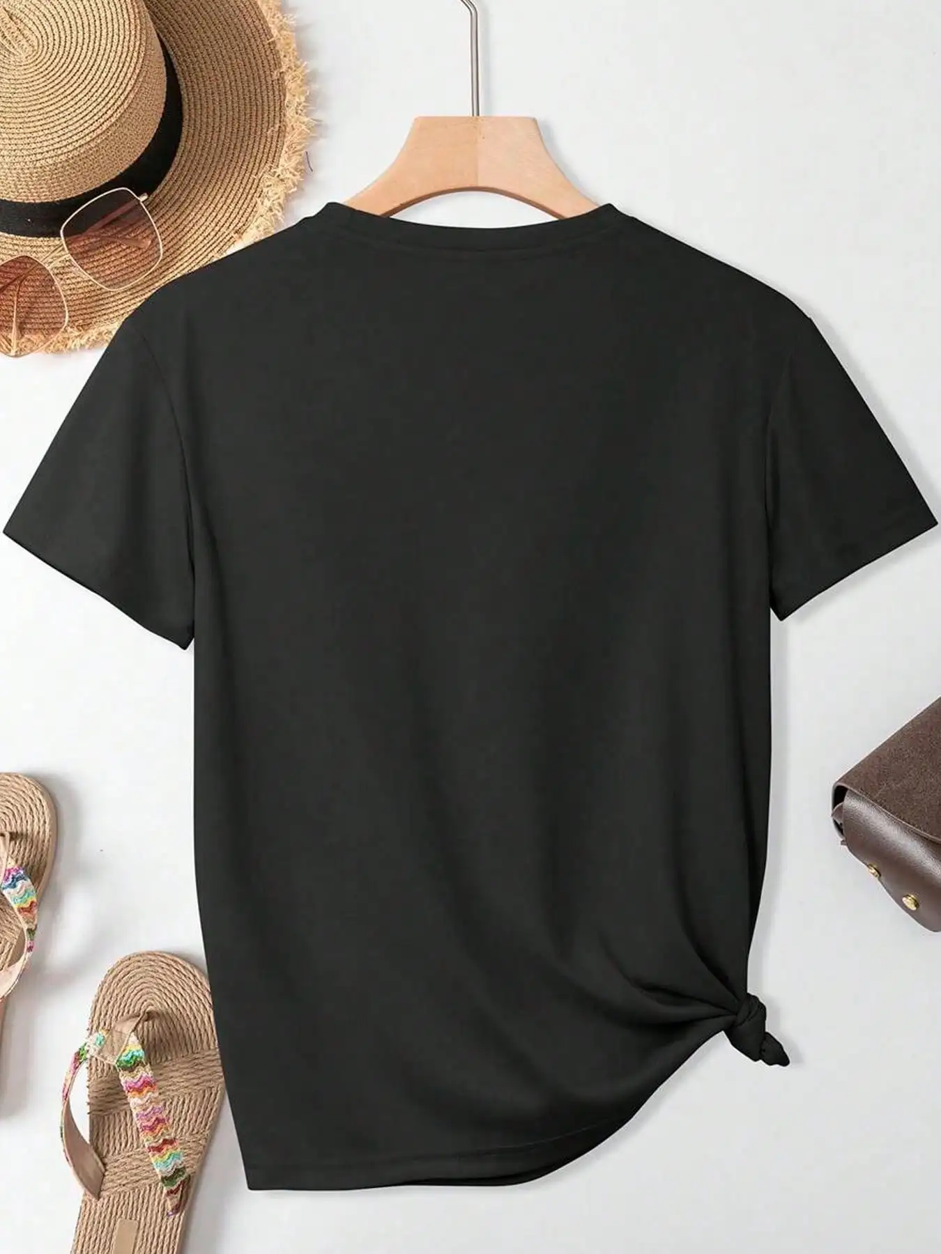 Men's Black Casual T-Shirt fabric texture