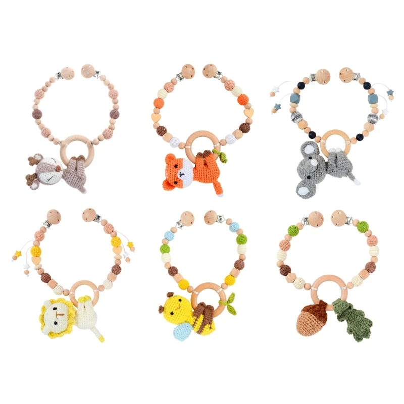 

Cartoon Animal Teether Knit Toy Cartoon Animal Crochet Rattle 40JC