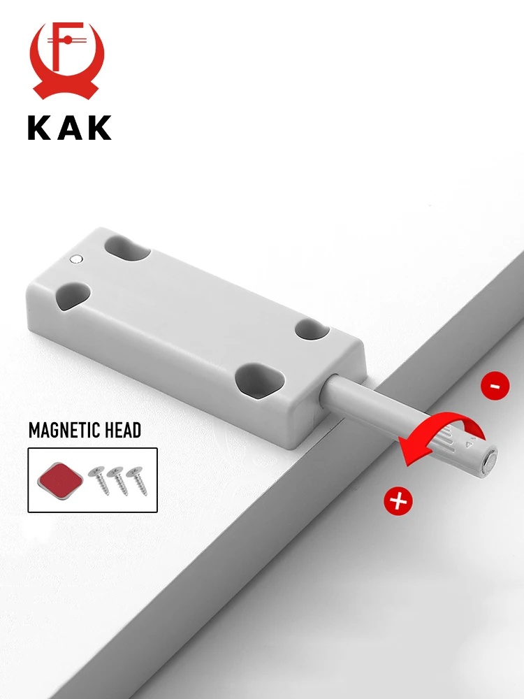 KAK Push to Open Magnetic Cabinet Catches for 2.5m Door Hidden Kitchen Cabinet Handles Damper Buffer for Drawer Door Hardware