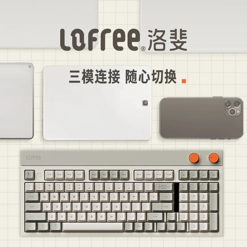 

New Lofree 98key Retro Hot Swapable Three Mode Custom Mechanical Keyboard Esports Gaming Office 2.4g Wireless Bluetooth Keyboard