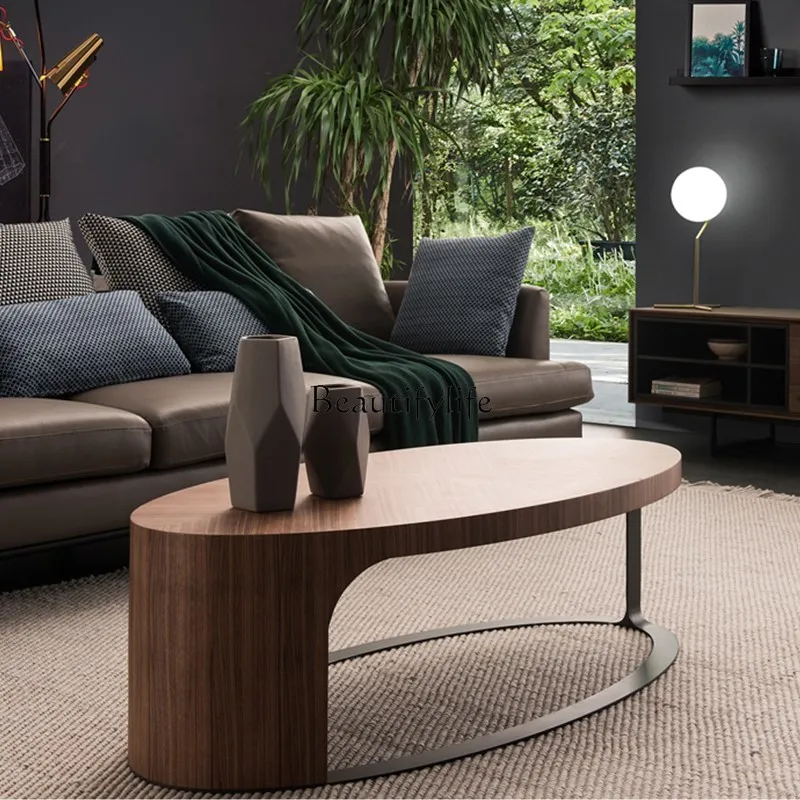 

Italian Living Room Oval Combined Tea Table Large and Small Apartment Type Nordic Light Luxury and Simplicity Creative Furniture