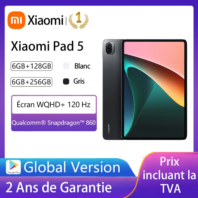 Tablet Xiaomi Mi Pad 5, 11 Pollici, Con Altoparlanti Stereo, Display 120Hz, Snapdragon 860 4, 6Gb 128Gb/256Gb, Stereo, Batteria 8720Mah, Versione Glob