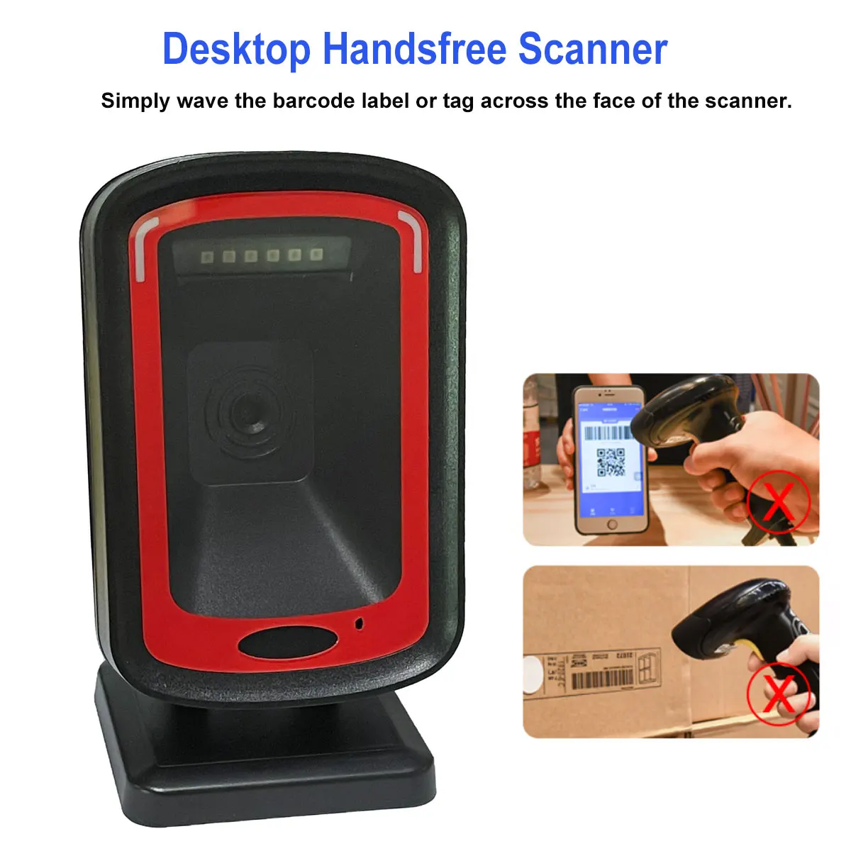 Barcode Scanner 1D 2D QR Code Omnidirectional Desktop High-performance Auto Sense Data Matrix Bar code Reader for Store Payment