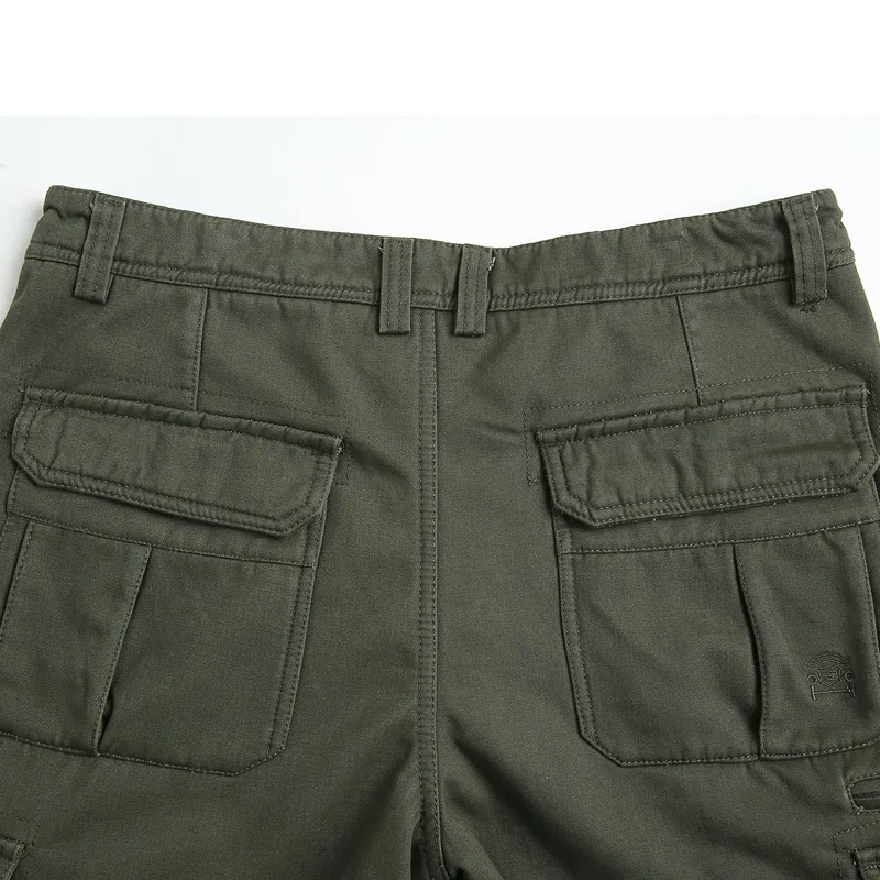 Straight Leg Cargo Man Pants Spring Multi-pockets Casual Trousers Autumn Green Cotton Pants Joggers Big Size 48