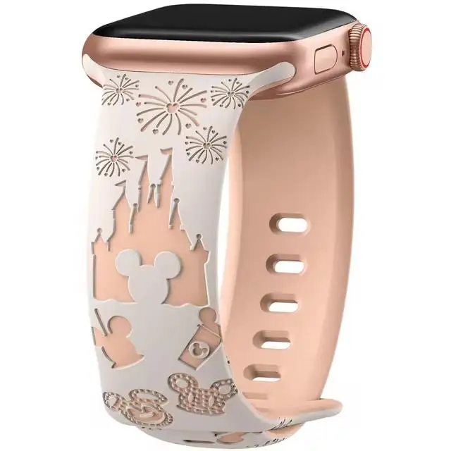 ตัวเลือกสินค้า สายรัดแกะสลักดอกไม้สีสวยสำหรับ Apple Watch