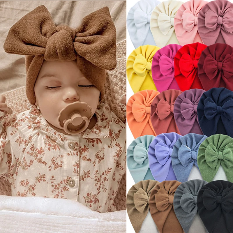 Neugeborene Fotografie Prop Baumwolle großen Bogen Baby Hüte Kind Headwear 