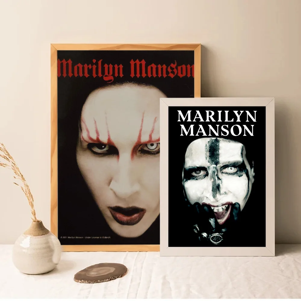 Singer Marilyn Manson DIY Sticky Poster Fancy Wall Sticker