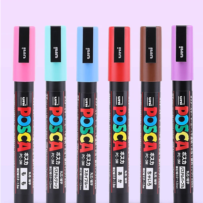Uni 7 Pastel Posca Paint Markers Pen, PC-5M 7C Medium Posca Markers with  Reversible Tips, Acrylic Paint Pens Posca Pens - AliExpress