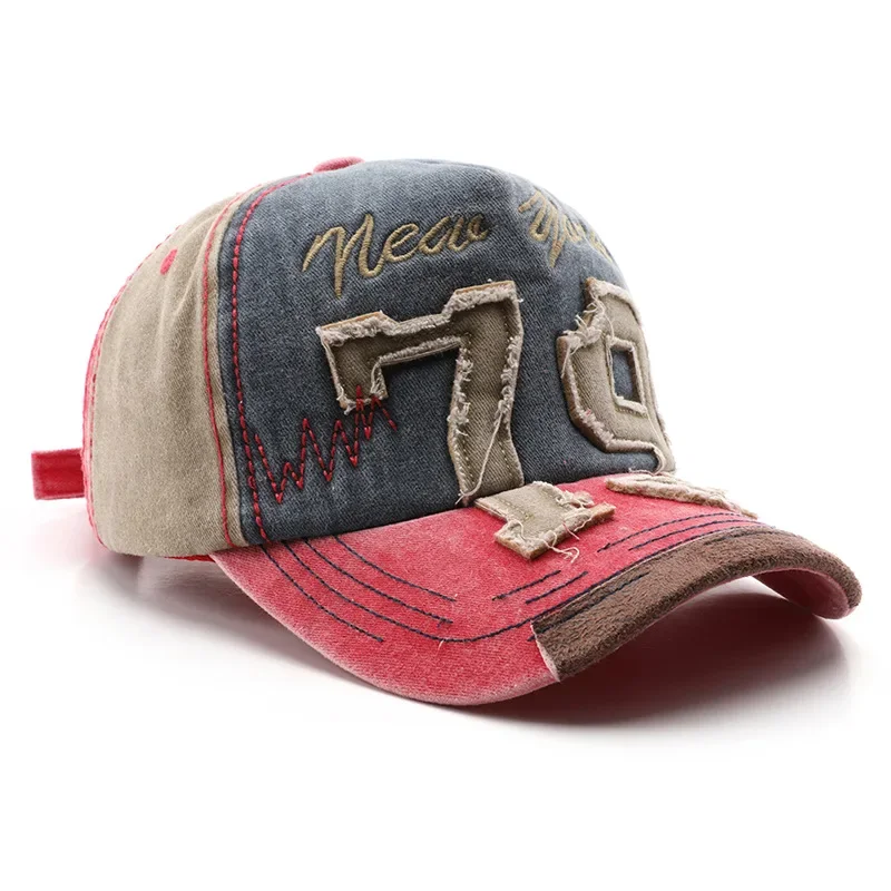 Unisex washed cotton cap Letter embroidery Adjustable Casual outdoor