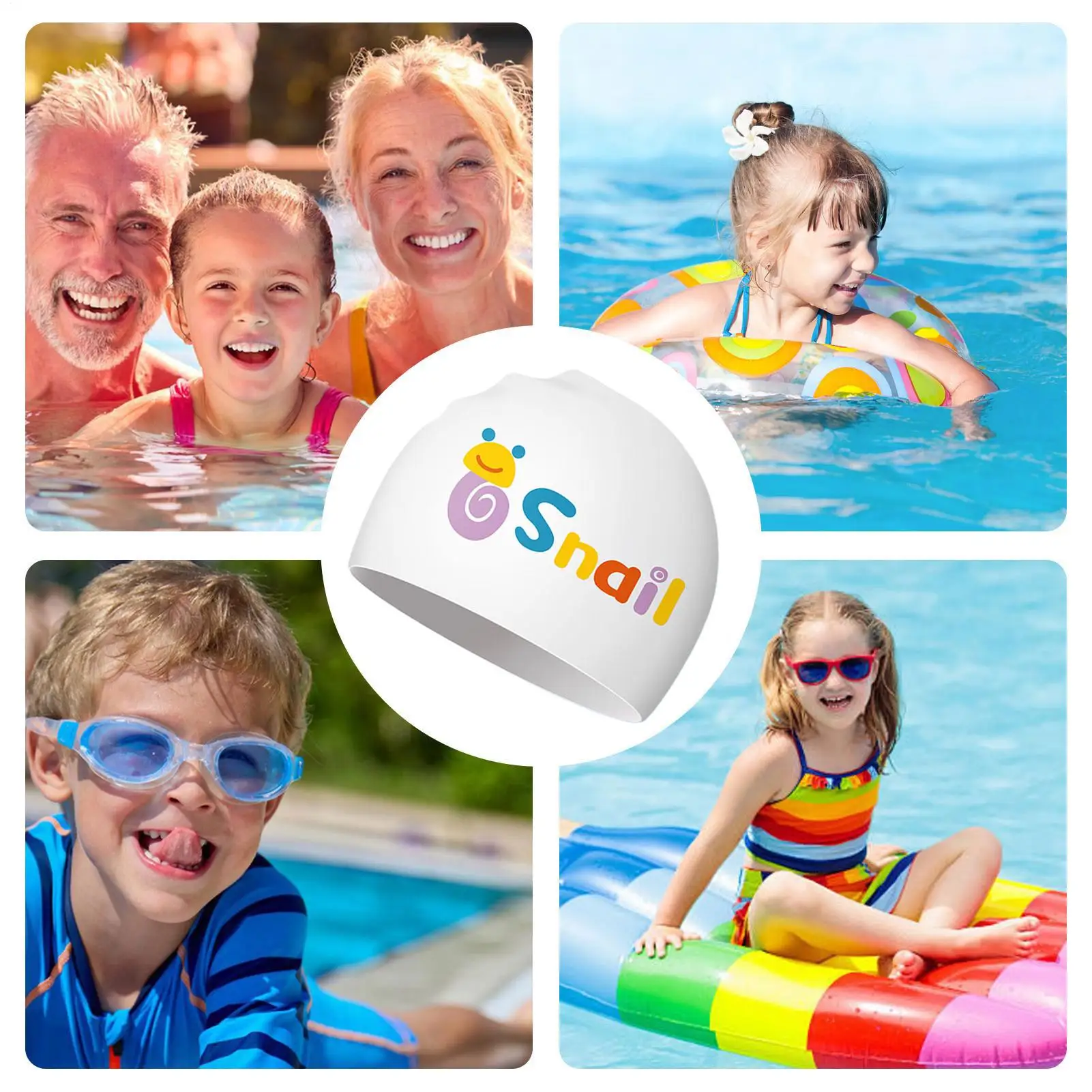 Cartoon Swimming Cap Children Kids Silicone Swiming Pool Water Sport Hat Cute Swim Bathing Hats Caps Little Boys Girls New