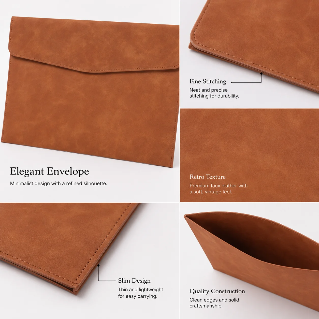 Leather Customized A4 Document Bag - Stylish Large Capacity Briefcase and Personalized Gift