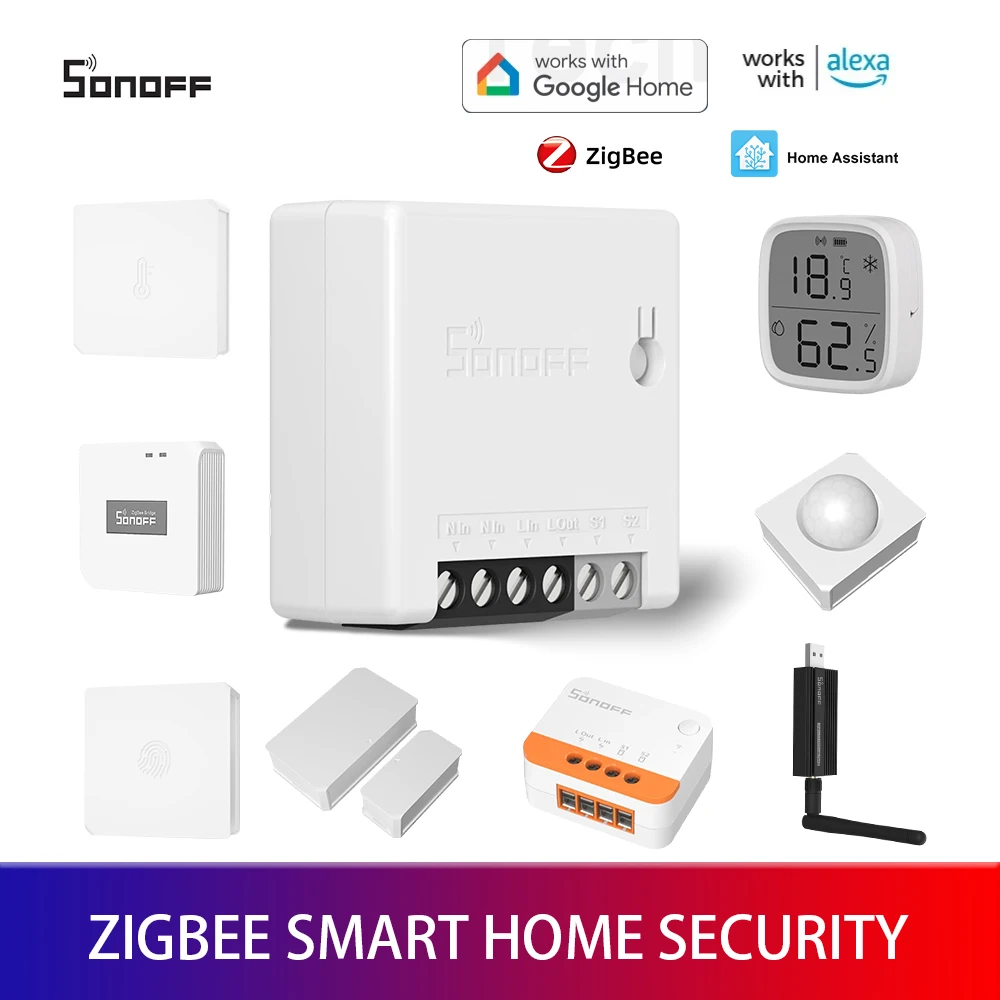 

SONOFF Zigbee ZBBridge умный дом с беспроводным переключателем/Влажность температуры/датчик движения/дверной датчик для Alexa Google Home