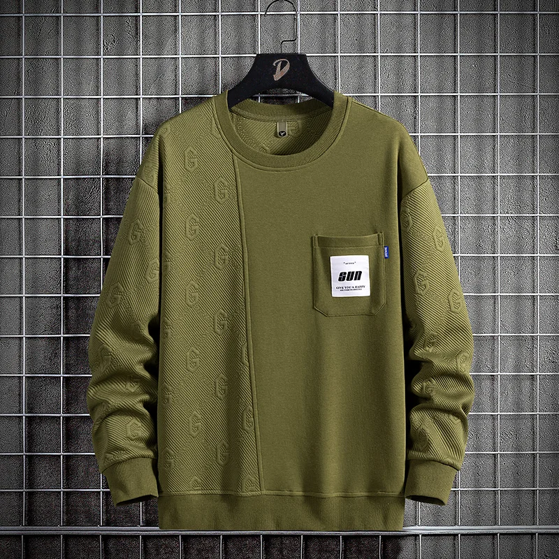남성 스웨터 코튼 스포츠 오버 사이즈 6XL 7XL 8XL 플러스 사이즈 긴 소매 포켓 풀오버 가을 streetwear 패션 스포츠웨어