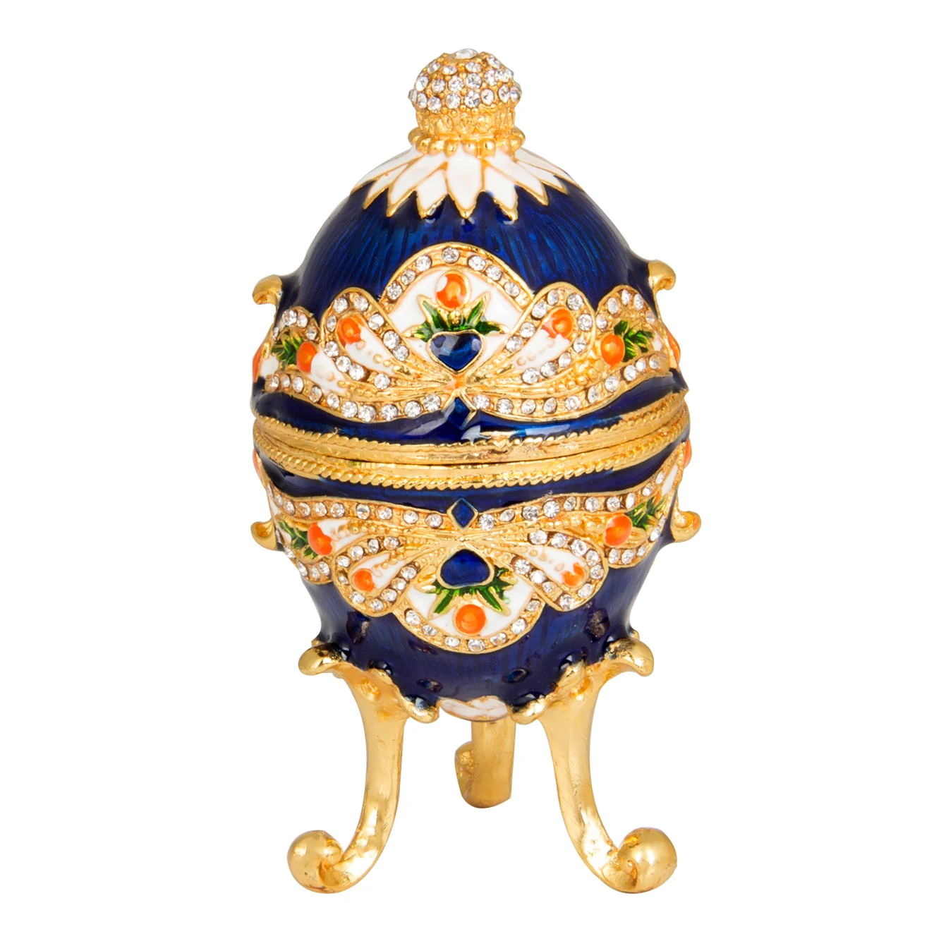 QIFU Metal Hand Painting Faberge Egg for Home Decor Gift