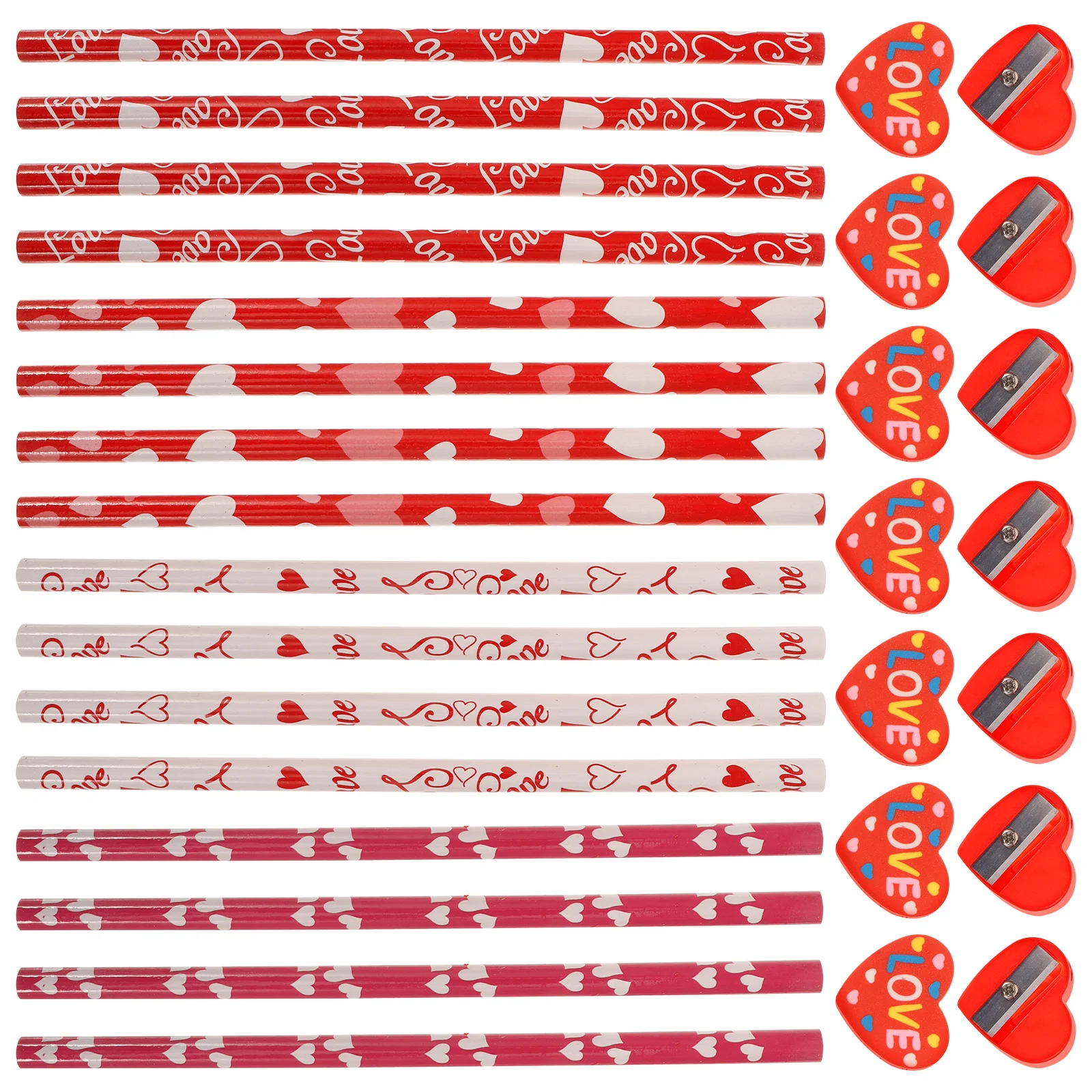 

Valentine'S Day Stationery Romantic Pencils Heart Erasers Heart Pencil Sharpeners Pencil Eraser And Pencil Sharpeners
