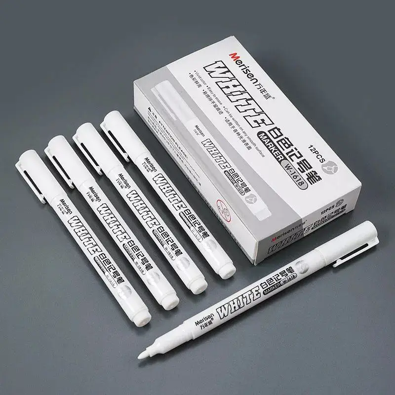 Permanent Marker Pen White Marker Pens Permanent Marker Permanent Markers 10PCS White Pen Permanent Marker Paint Metal Marker Pen washing pens JH001