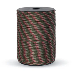 Heavy - Duty Paracord Rope - 100M, 4mm Diameter, Ideal for Outdoor Camping, Survival, and Hiking (Red green camouflage)