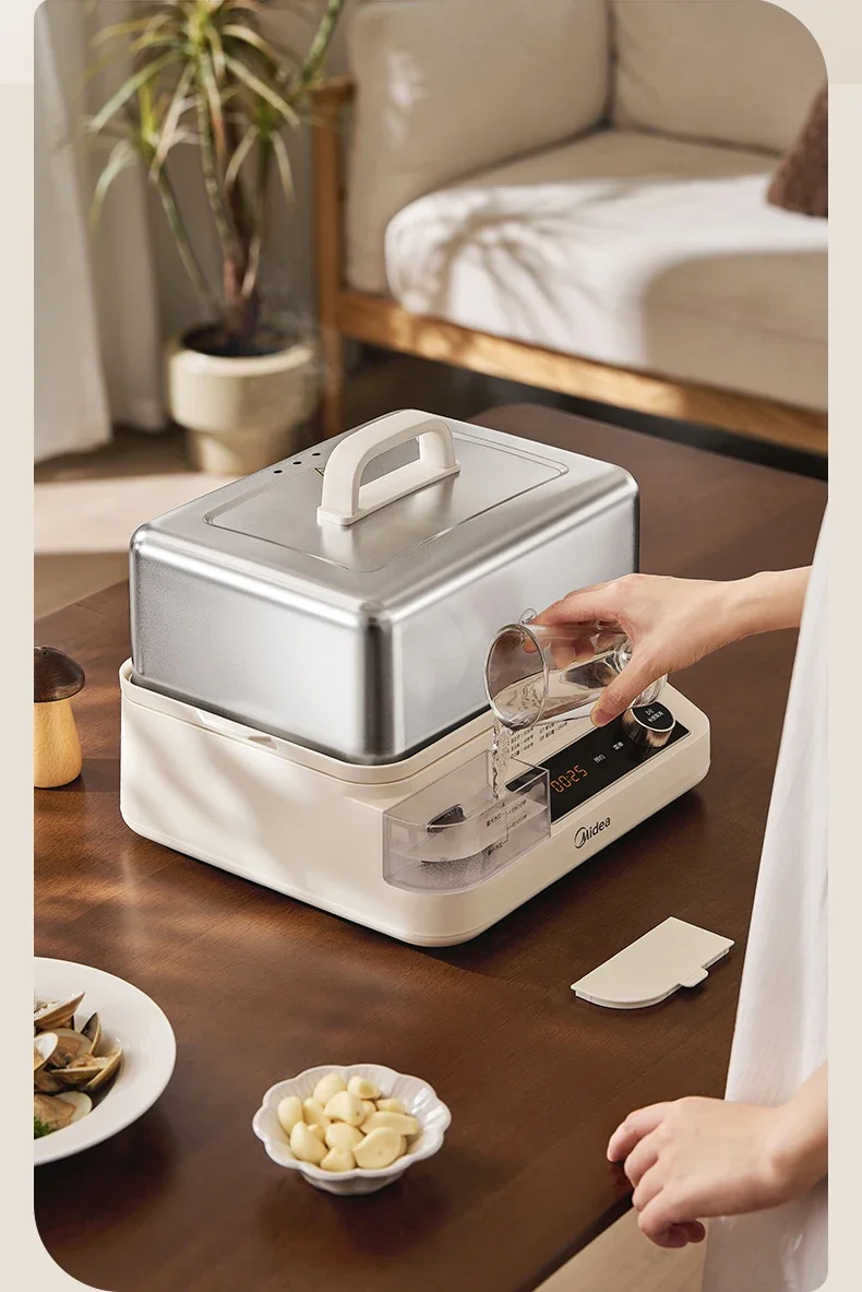 Through-steaming electric steamer stainless steel household multi-layer large-capacity integrated pot steamer steamer 2