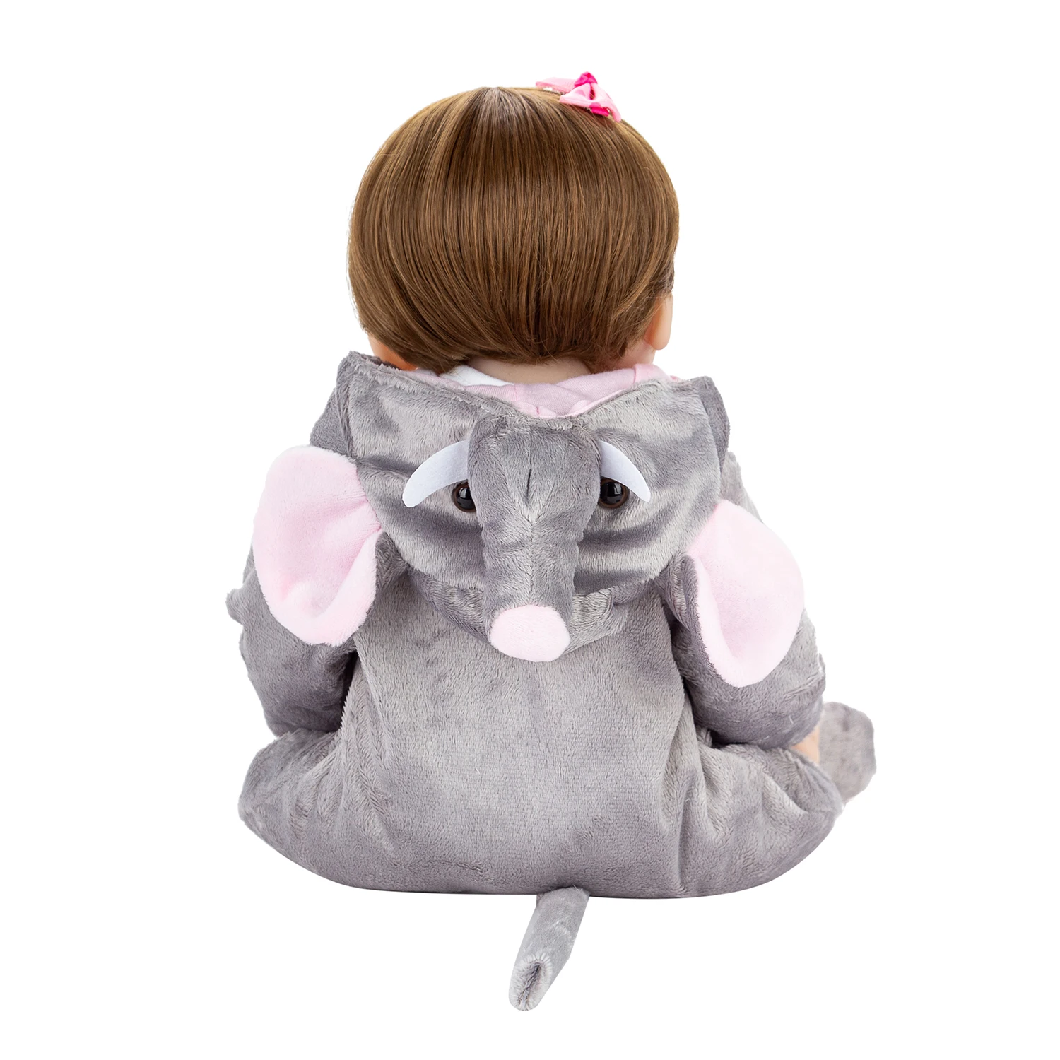 Brastoy Boneca Bebê Reborn Silicone Menina Elefanta Olhos Azuis 48cm :  : Brinquedos e Jogos