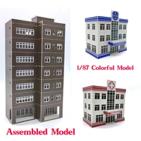 1:87 Scale Diorama Buildings Model Police Station Hospital Office Architectural Model Collection Gift Toy 1