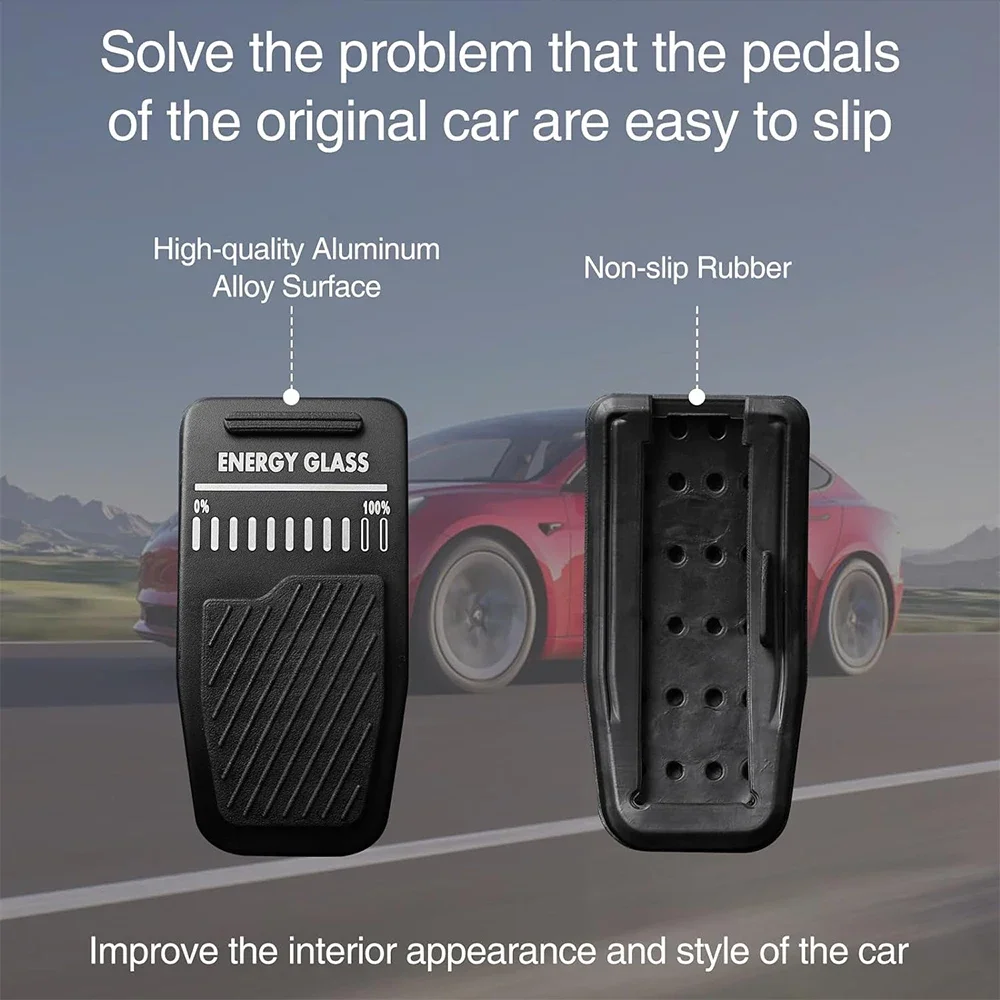 BEVO Foot Pedal For Tesla-Model Y Juniper 3 Highland Non-Slip Aluminum Brake & Accelerator Pedal Covers Accessories car pedals pedal cover stainless steel pedal cover
