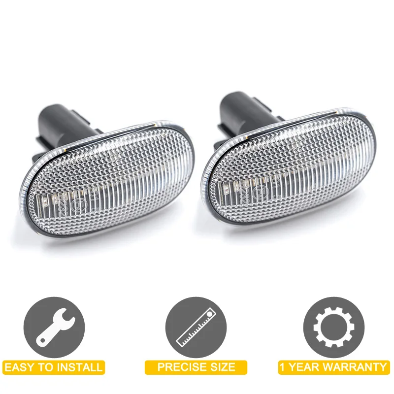IJDMTOY JDM - Kit De Luz De Marcador Frontal Y Lateral Frontal Con Lente Ahumada 3D ámbar