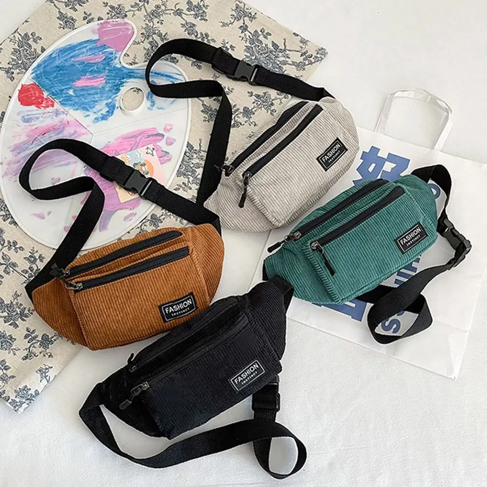 

Вельветовая Женская поясная сумка, маленькие холщовые дамские сумочки на ремне через плечо для женщин, забавная модная женская нагрудная сумка для телефона