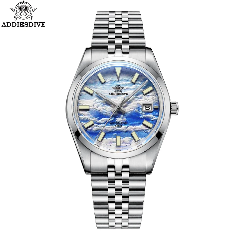 

ADDIESDIVE New Men Watches Automatic NH35 3D Dial Bubber Mirror Stainless Steel BGW9 Luminous 100m Waterproof Watch 39mm Reloj