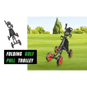Cheap 4-Wheel Golf Push Cart Electric Folding Trolley for Easy Storage And Transport Affordable Golf Cart Option