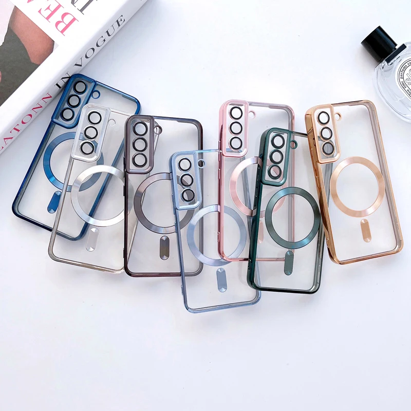 MagSafe-Compatible Transparent Soft Silicone Wireless Charging Case for Samsung Galaxy S22/S21 Series