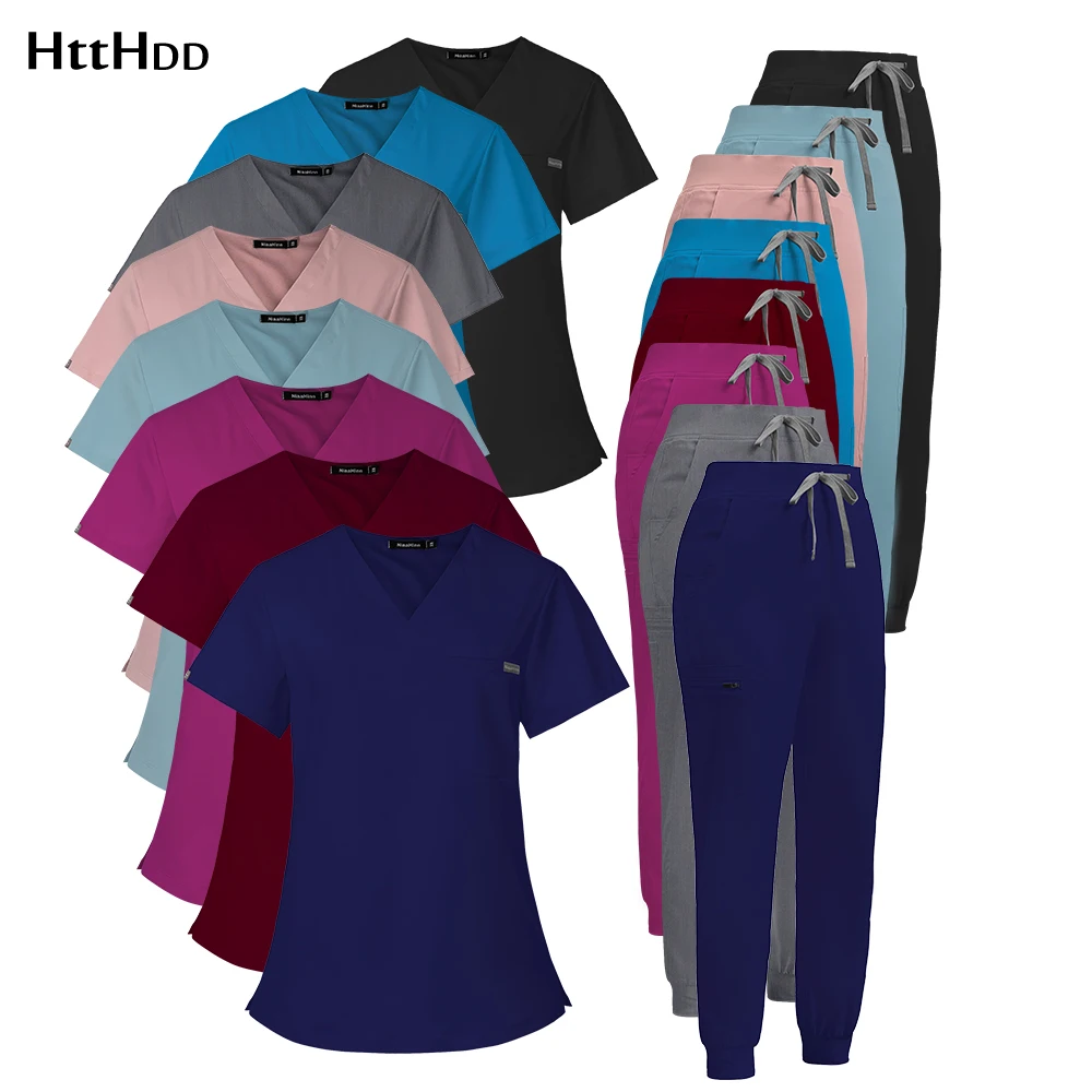 Pet Veterinary Medical Scrubs Women Healthcare Set Operating Room V