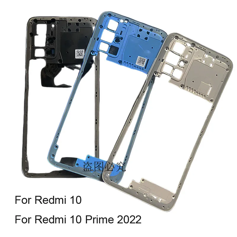 

10PCS New Middle Frame For Xiaomi Redmi Prime 10 2022 Front Rear Bezel Plate Bezel Mid Housing Repair Parts